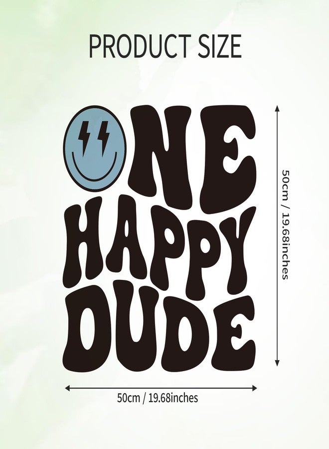 Dvehdbay One Happy Dude Birthday Decorations Blue - 1st Happy Birthday Decals for Backdrop, One Happy Dude Letter Decals Peel and Stick, First Birthday Stickers for Party Favors, Baby Shower Decor (Blue) - Image 2